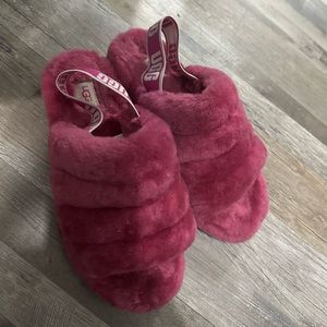 Pink Ugg slides